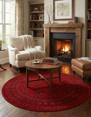 4' 1 x 4' 1 Bokhara Round Rug