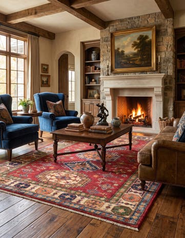 4' 3 x 6' Hand Knotted Kazak Rug