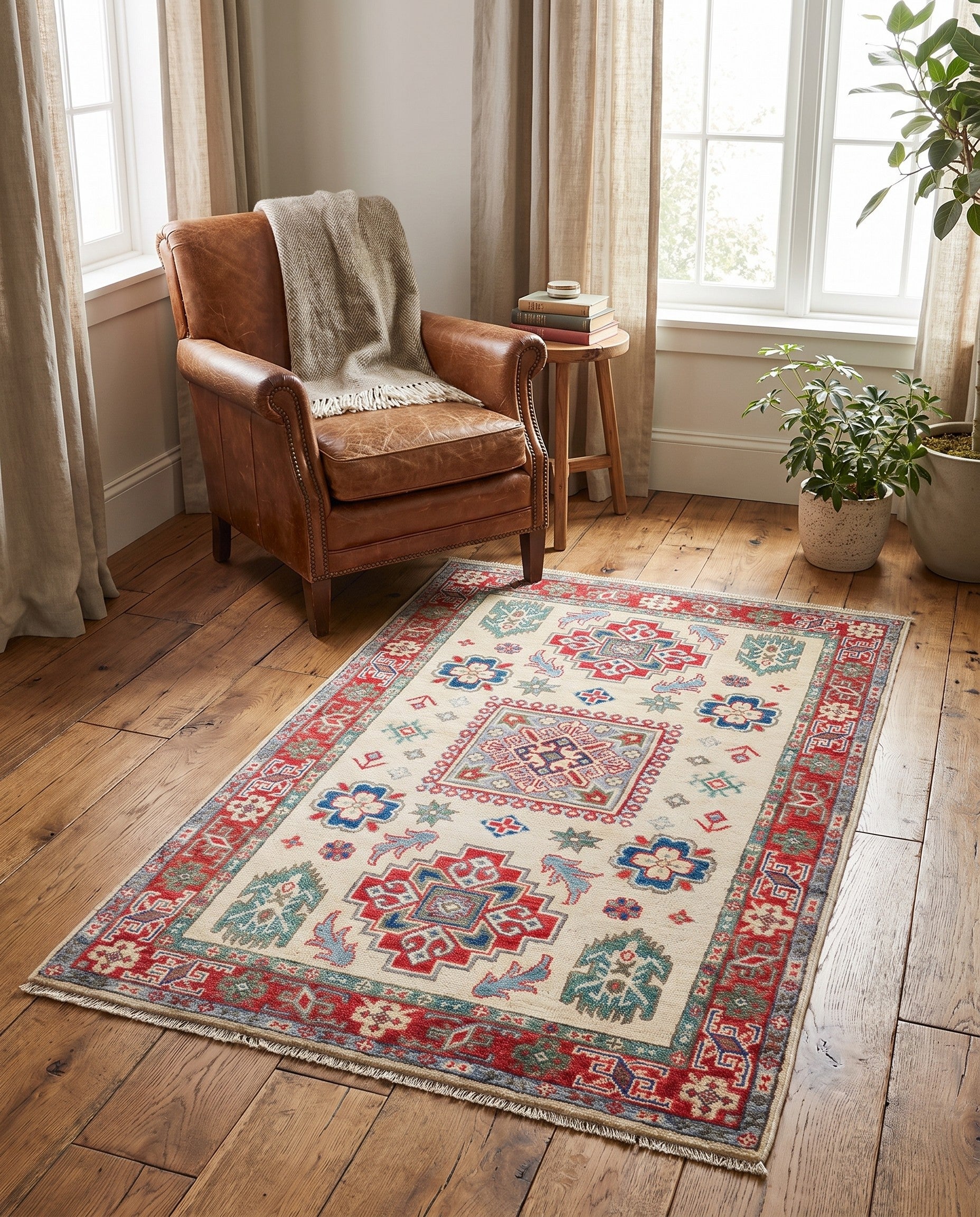 3' 2 x 5' 1 Hand Knotted Kazak Rug