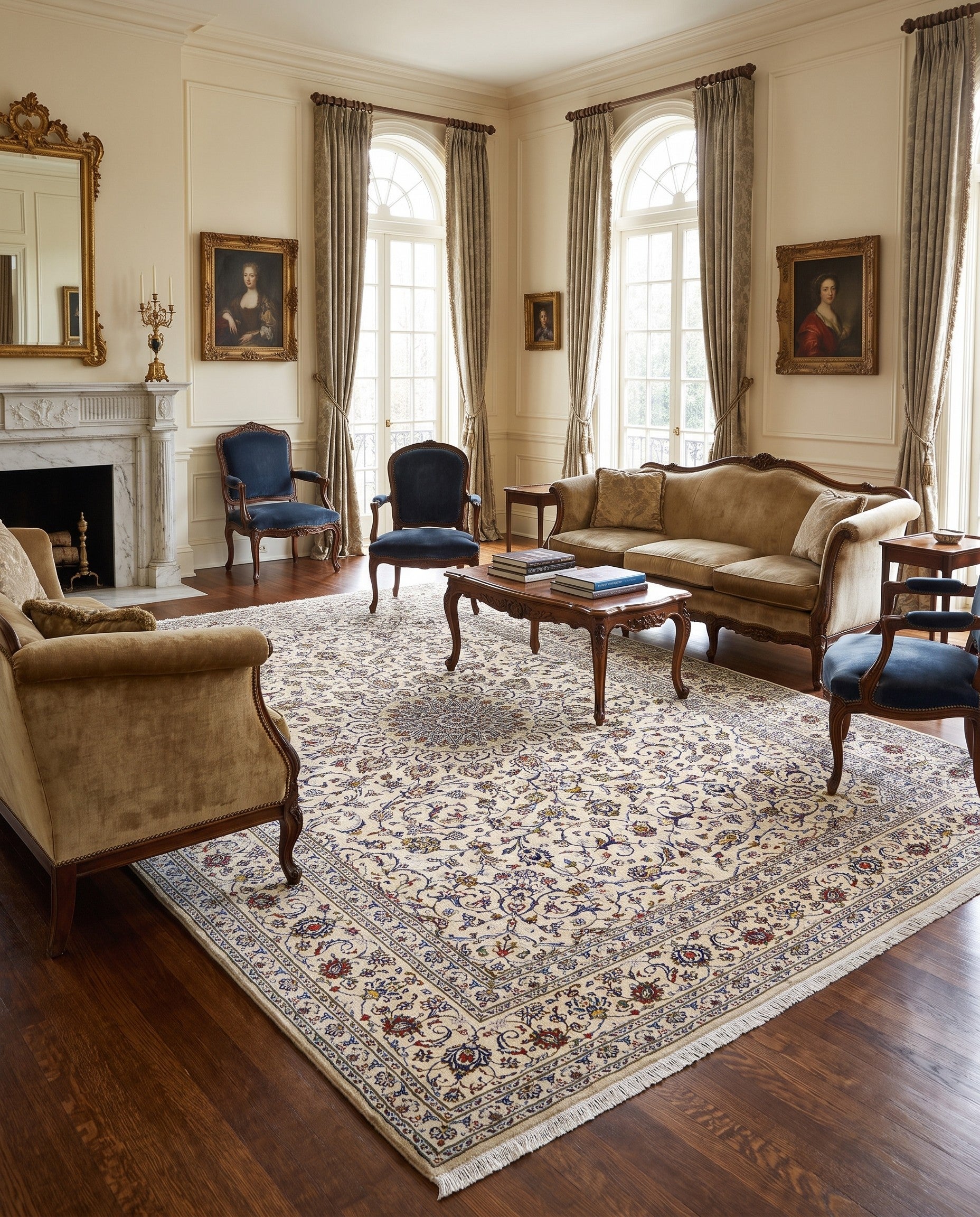 9' 5 x 13' Kashan Wool Rug