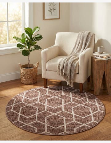 3' 3 x 3' 3 Eco Trellis Round Rug