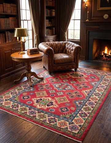 4' 10 x 6' 8 Hand Knotted Kazak Rug