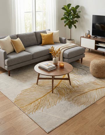 Yellow Gray Finsbury Square Rug