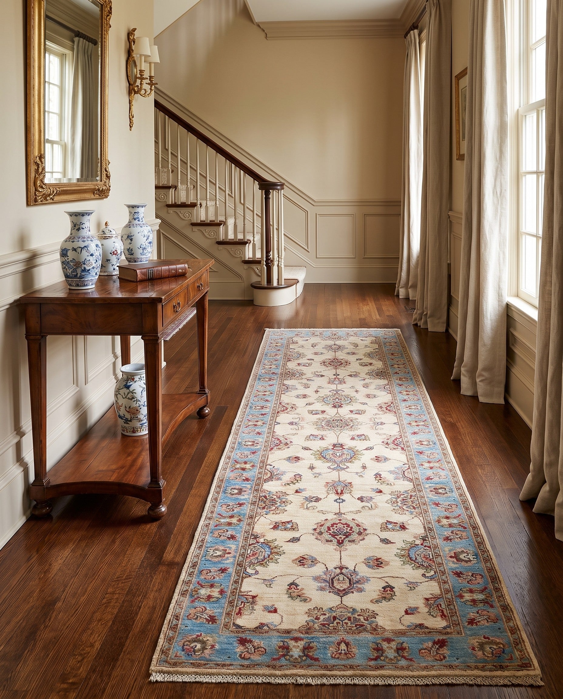 2' 9 x 9' 4 Hand Knotted Ziegler Runner Rug