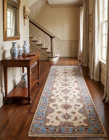 2' 9 x 9' 4 Hand Knotted Ziegler Runner Rug