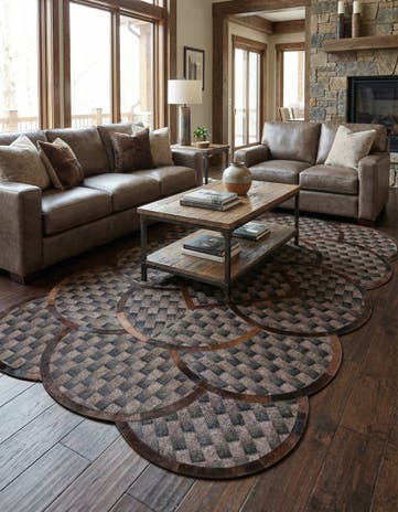 5' x 8' Cowhide Leather Rug