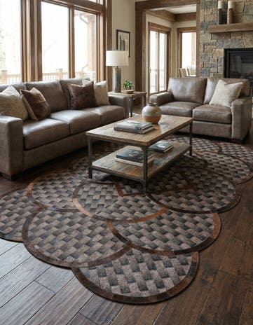 5' x 8' Cowhide Leather Rug