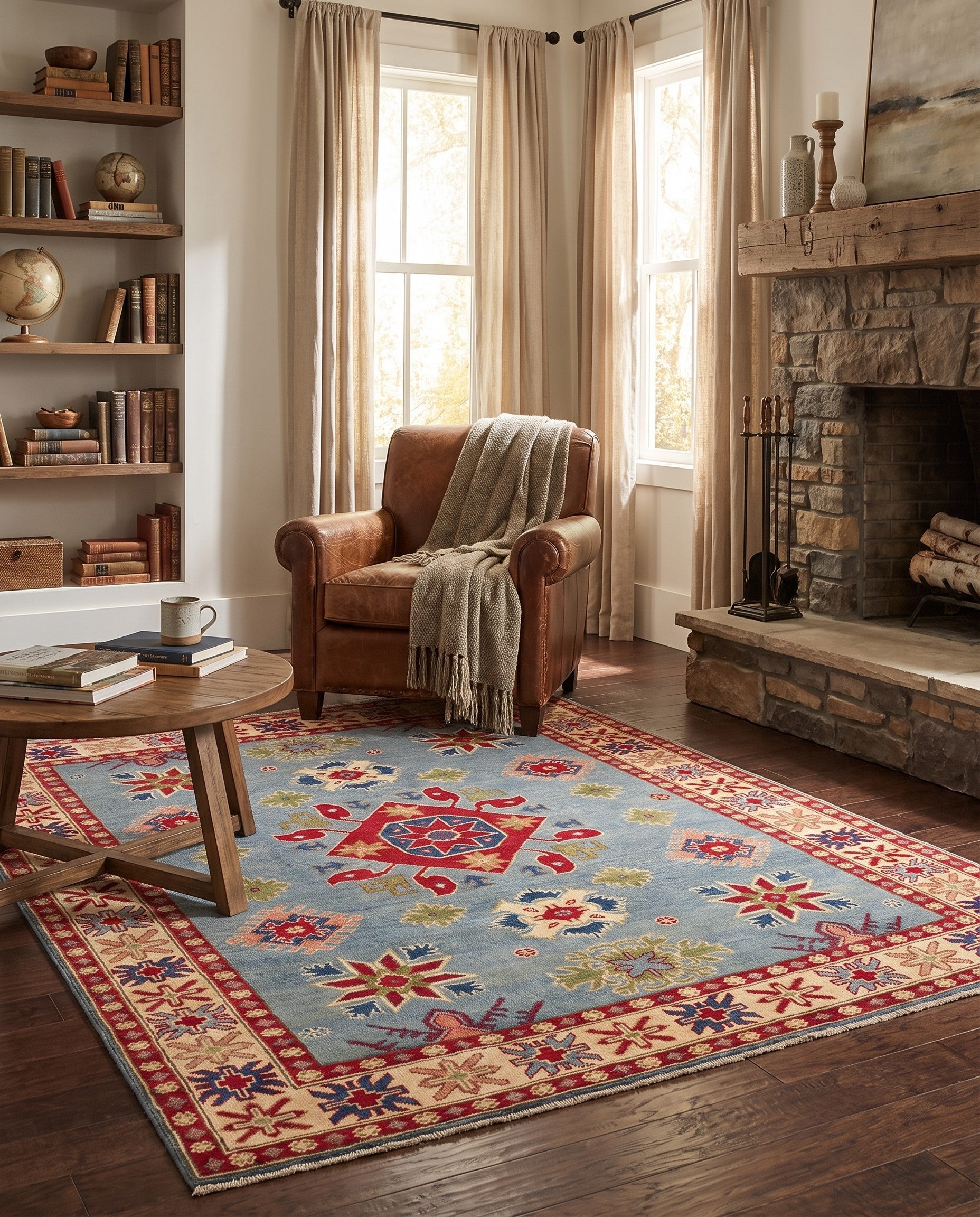 5' 2 x 6' 7 Hand Knotted Kazak Rug