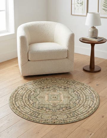 Light Green Amina Round Rug