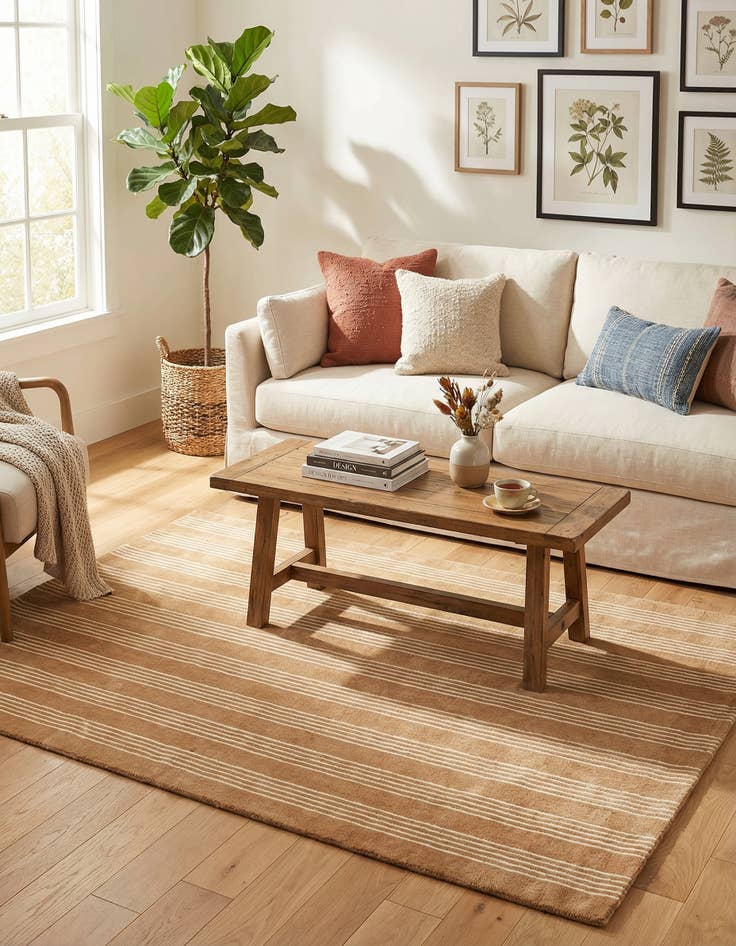 Detail image of 4' 1 x 6' 1 Jill Zarin Striped Wool Rug