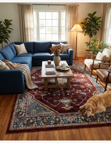 Burgundy Red Kamala Washable Rug