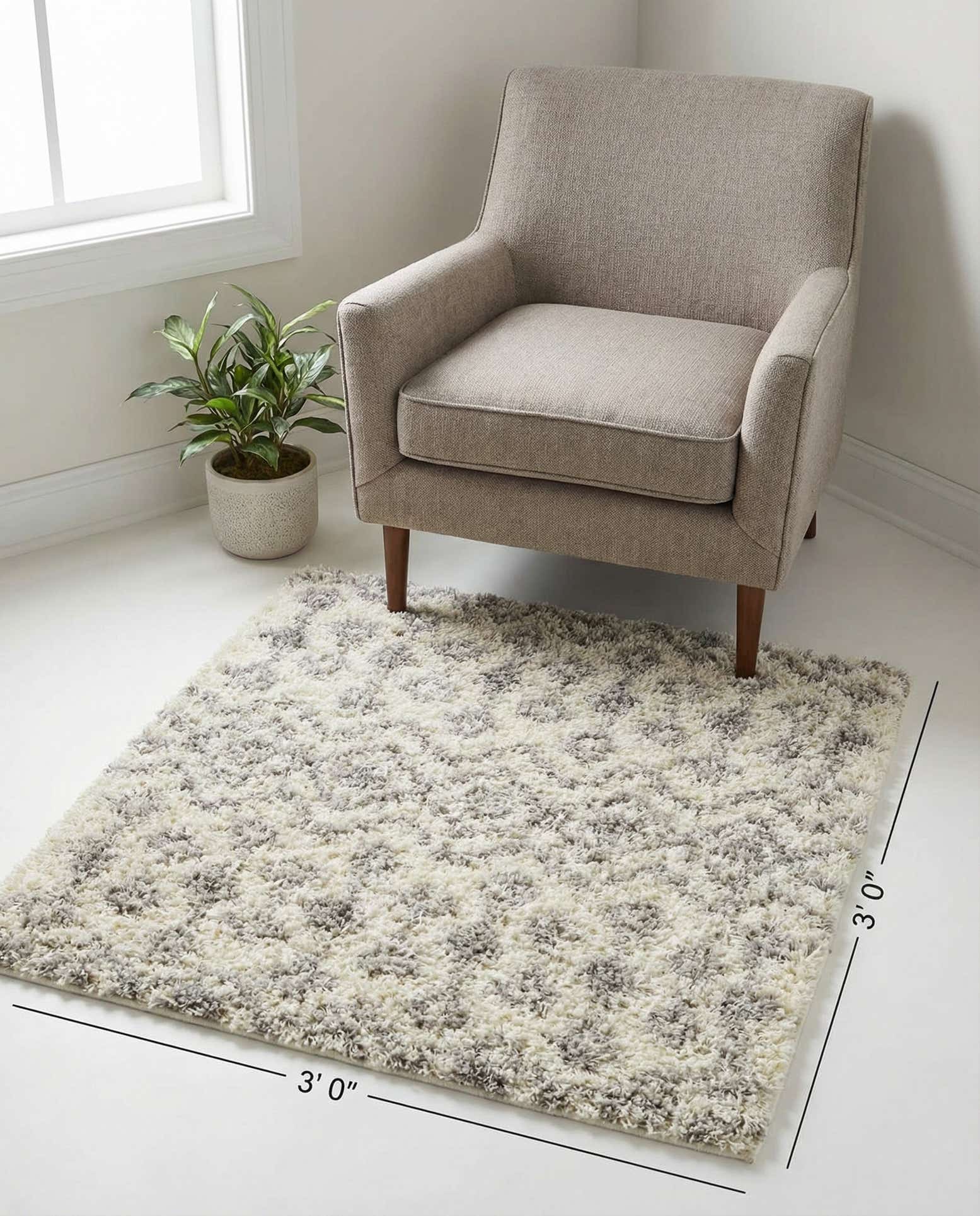 3' x 3' Moroccan Trellis Shag Square Rug