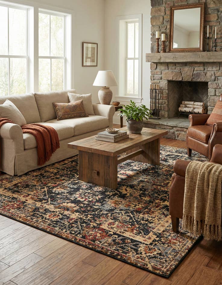 Detail image of 7' 10 x 7' 10 Saturn Square Rug