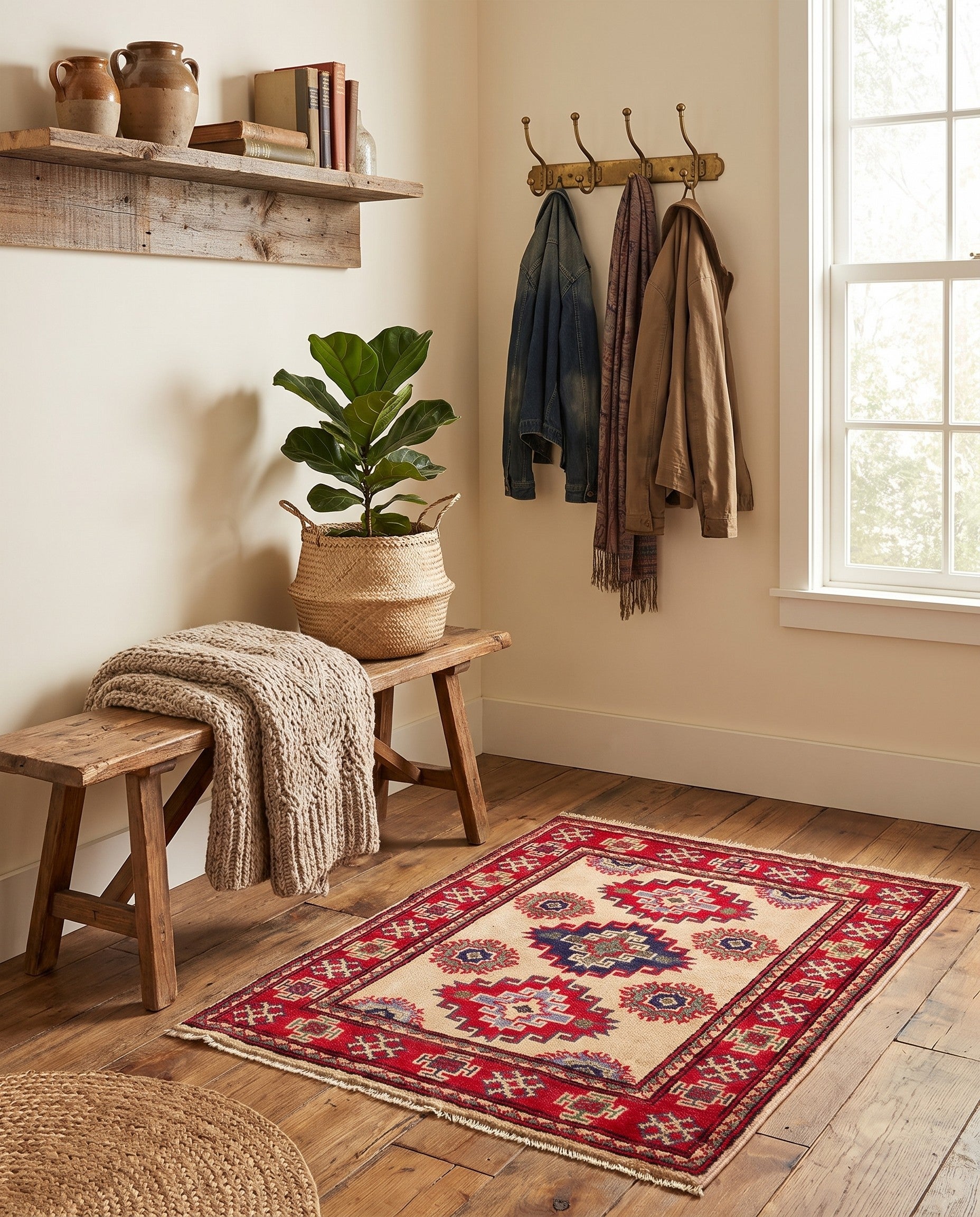 2' 1 x 2' 11 Hand Knotted Kazak Rug