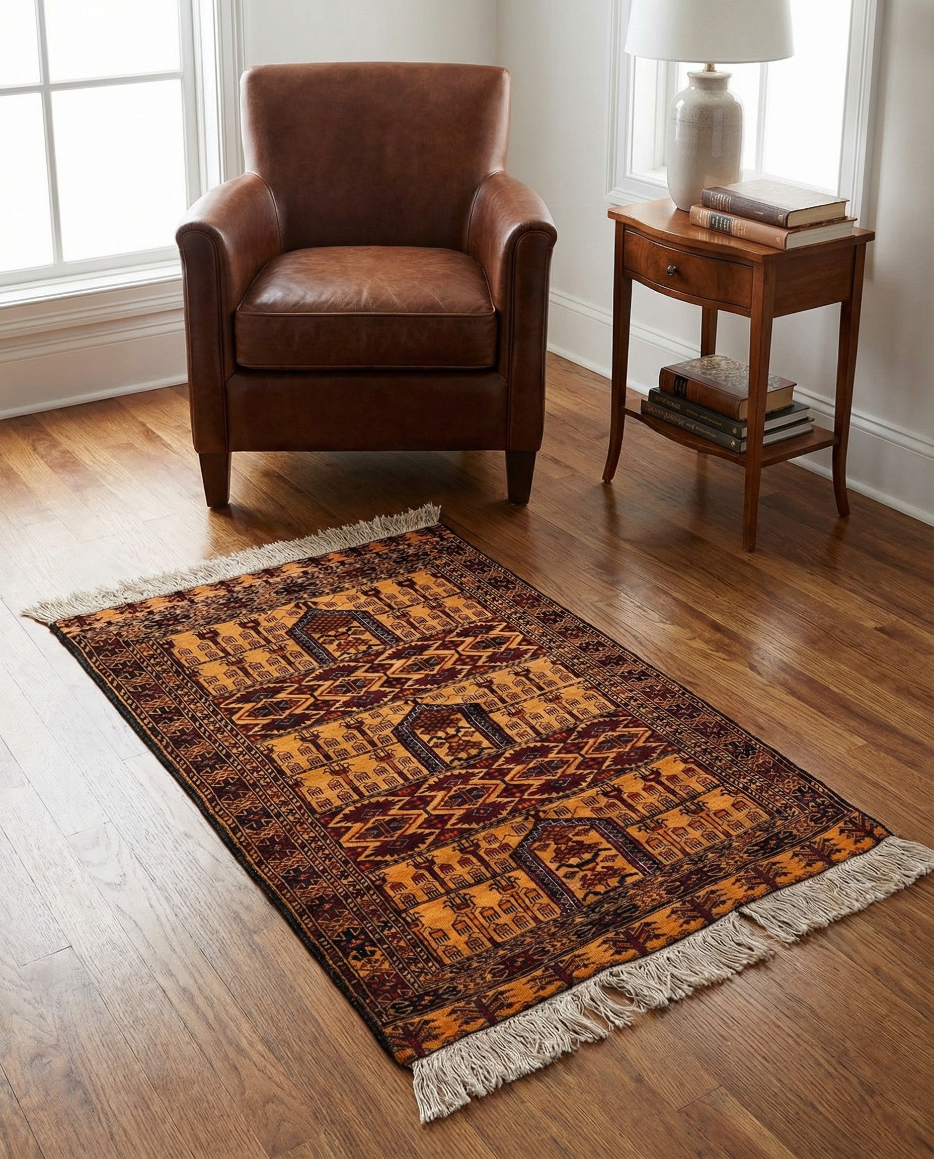 3' 3 x 4' 11 Hand Knotted Anatolian Oriental Wool Rug