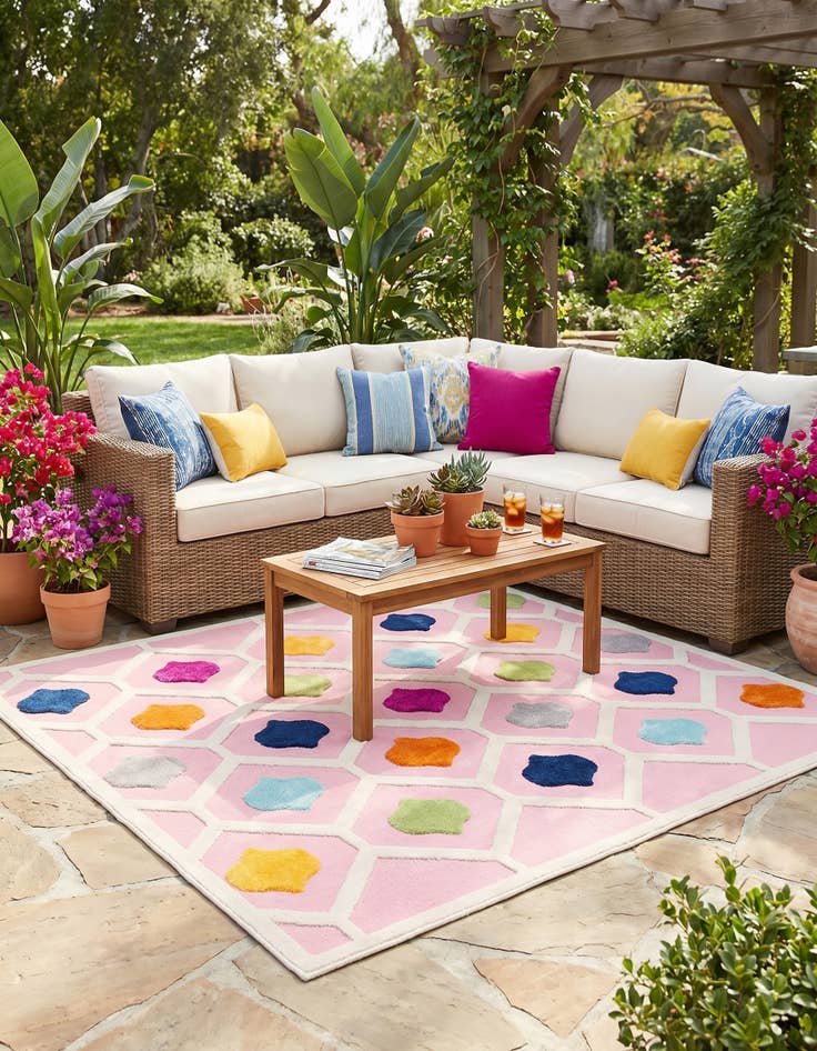 Detail image of 7' 10 x 7' 10 Easy-Clean Aruba Indoor / Outdoor Square Rug