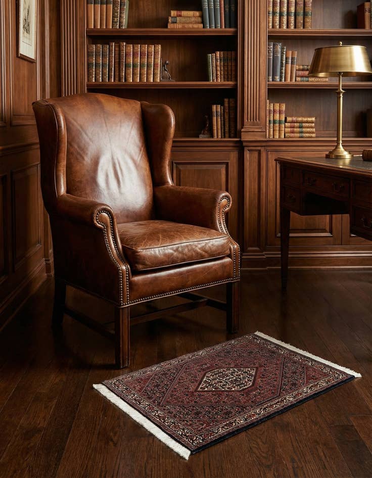 Detail image of 2' 6 x 3' 7 Bidjar With Silk Rug