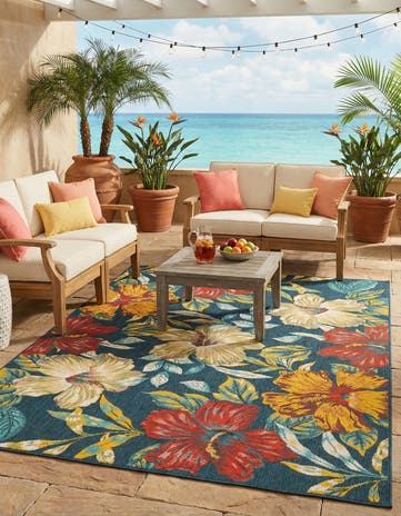 7' 10 x 11' Easy-Clean Coastal Indoor / Outdoor Rug