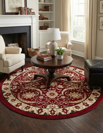 Red Neda Round Rug