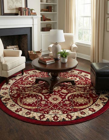 Red Neda Round Rug