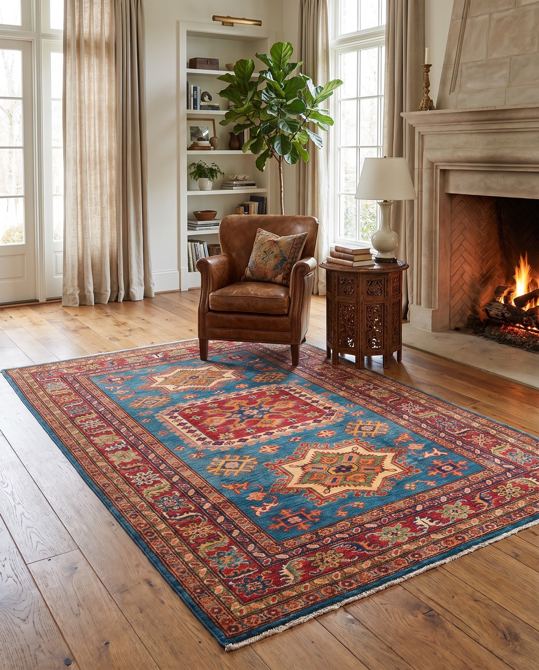 3' 10 x 5' 7 Hand Knotted Kazak Rug