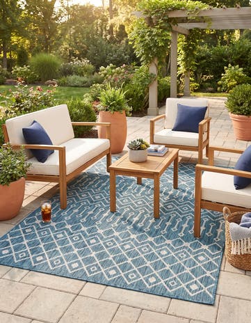 7' x 10' Easy-Clean Trellis Indoor / Outdoor Rug