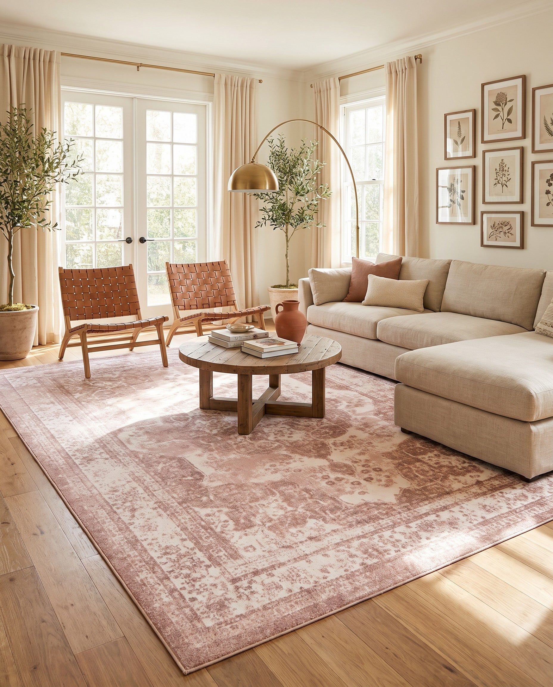 Rose Pink and Ivory Monaco Rug