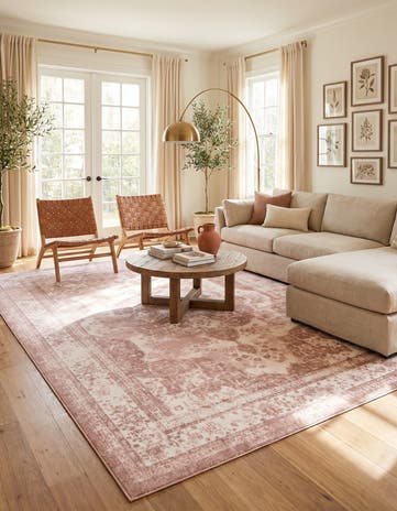 Rose Pink and Ivory Monaco Rug