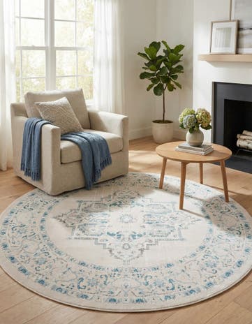 6' x 6' Modern Classical Round Rug