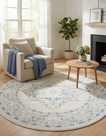 6' x 6' Modern Classical Round Rug