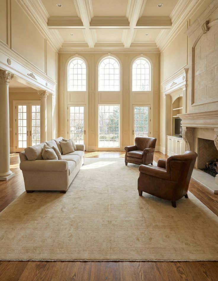 Detail image of 10' 5 x 13' 9 Hand Knotted Oushak Wool Rug