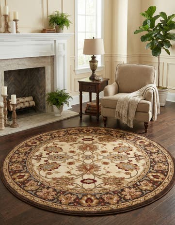 Cream Aditi Round Rug