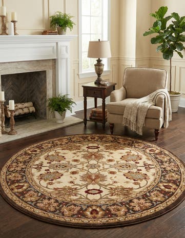 Cream Aditi Round Rug