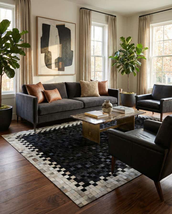 5' 1 x 8' Cowhide - Patchwork Rug