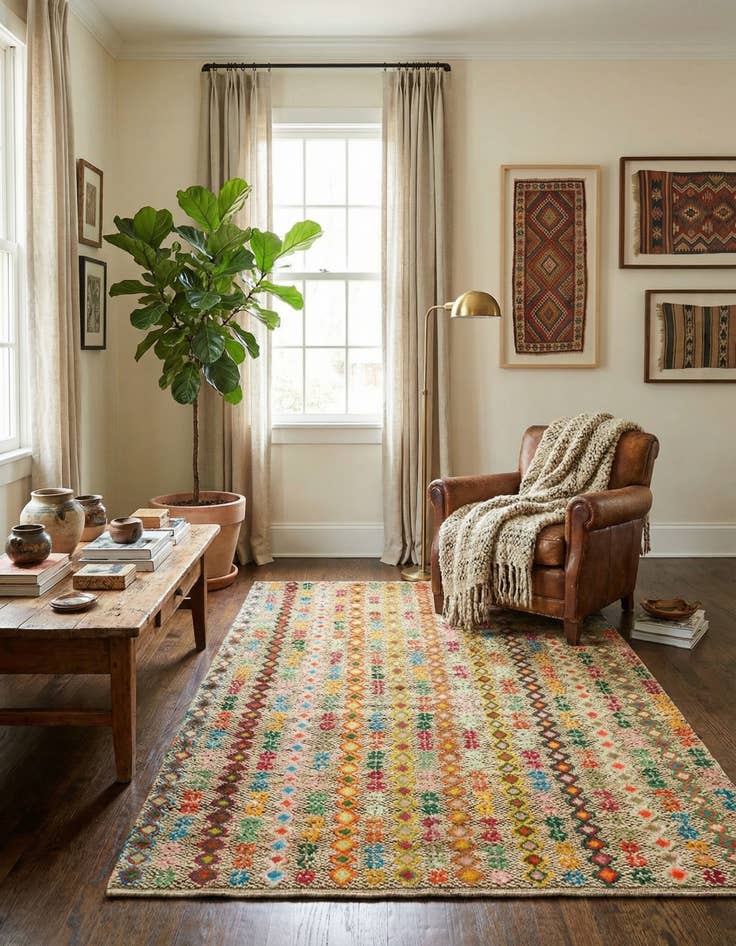 Detail image of 5' 10 x 8' 2 Hand Knotted Balouch Wool Rug