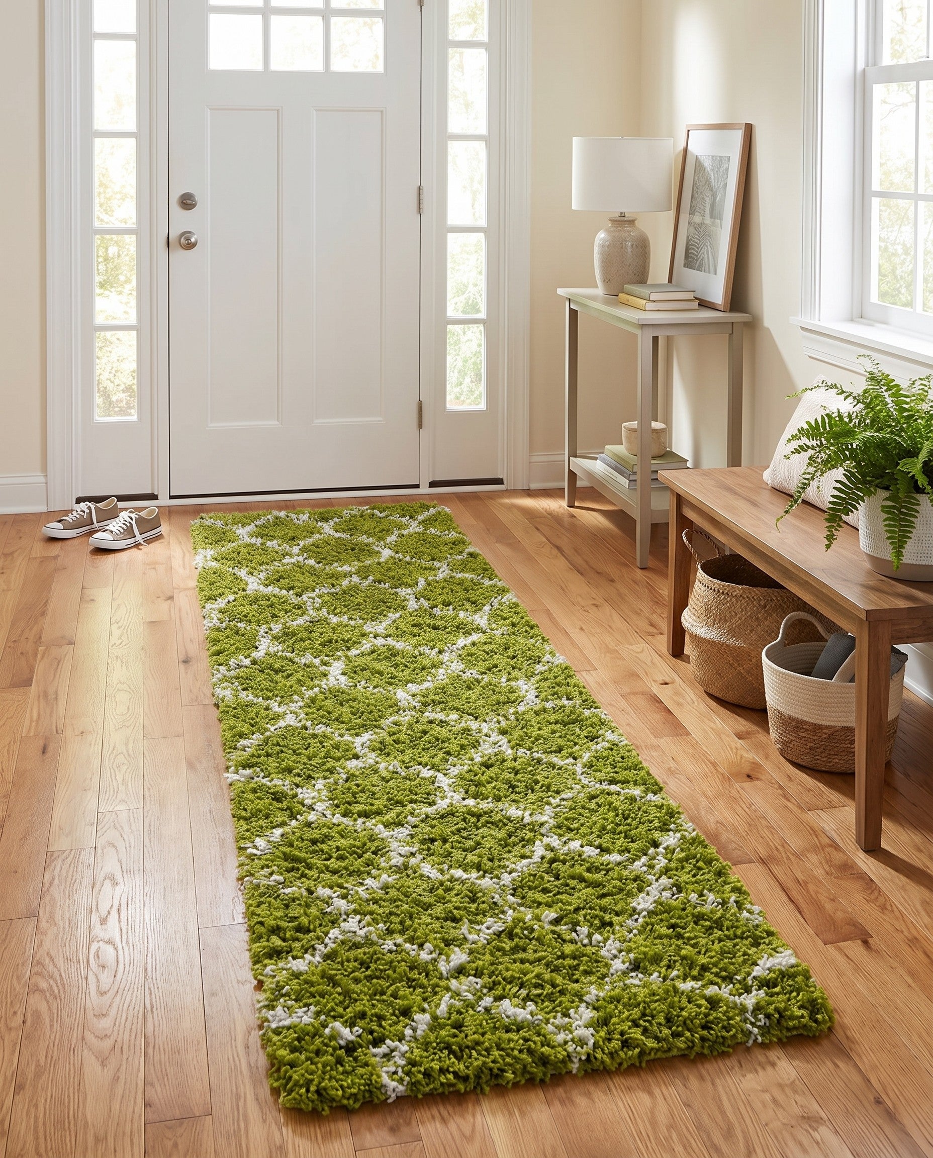 2' x 5' Lattice Shag Runner Rug
