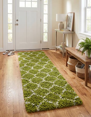 2' x 5' Lattice Shag Runner Rug