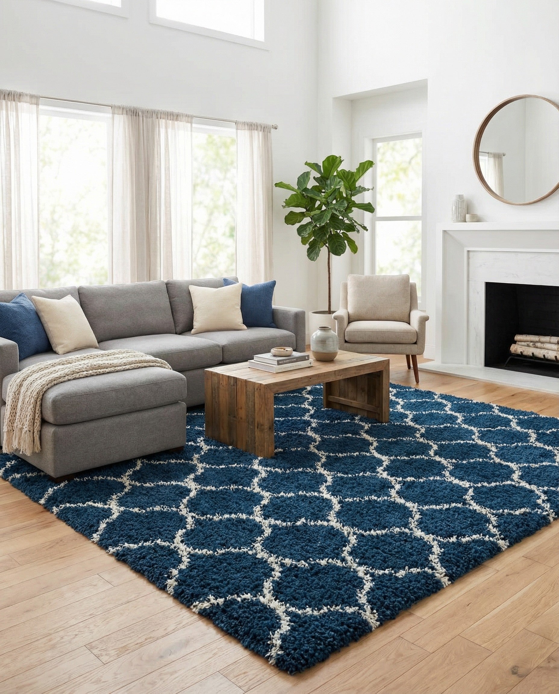 10' x 10' Trellis Shag Square Rug