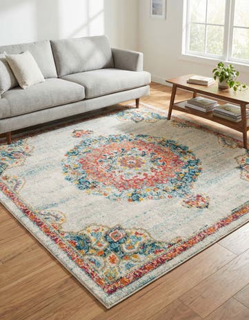Ivory Madeline Square Rug
