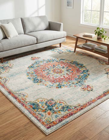 Ivory Madeline Square Rug