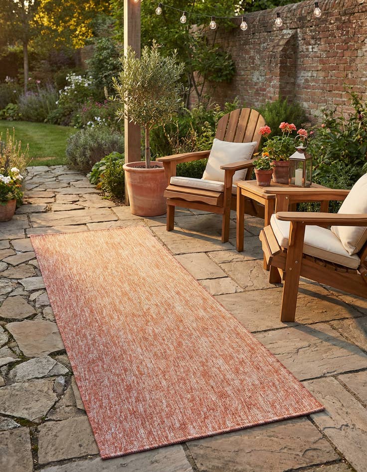 Detail image of 2' x 6' Easy-Clean Solid Indoor / Outdoor Runner Rug