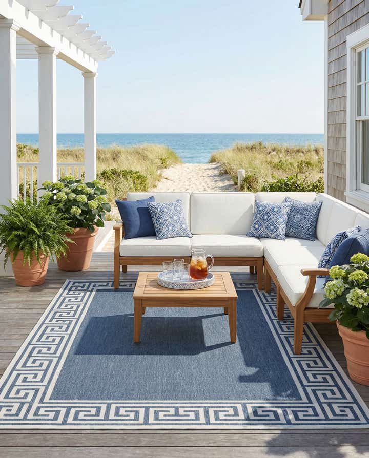 7' 10 x 10' Easy-Clean Coastal Indoor / Outdoor Rug