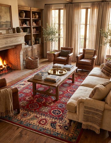 6' 7 x 9' 11 Hand Knotted Kazak Rug
