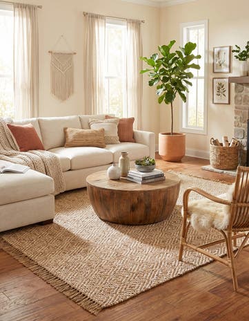 Natural Hand Woven Braided Jute Rug