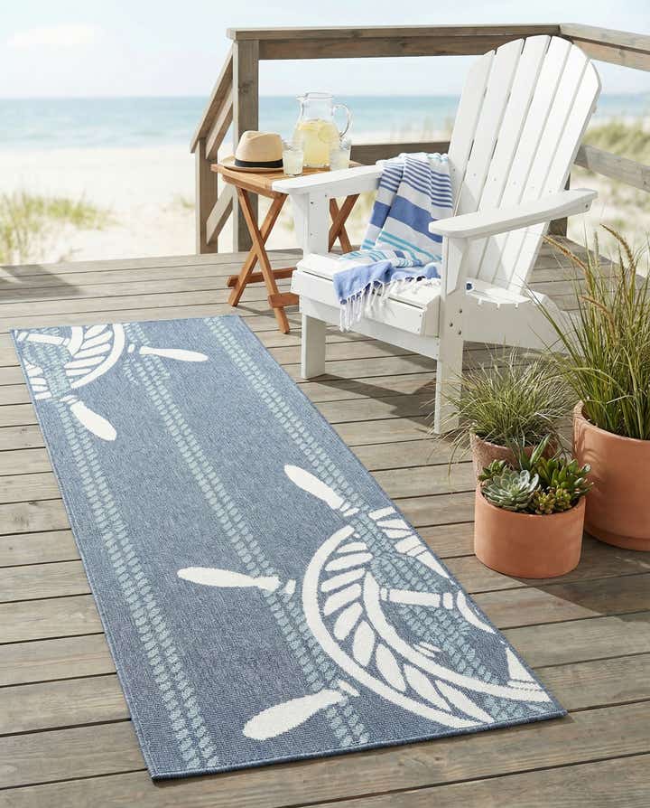 2' x 6' Easy-Clean Coastal Indoor / Outdoor Runner Rug