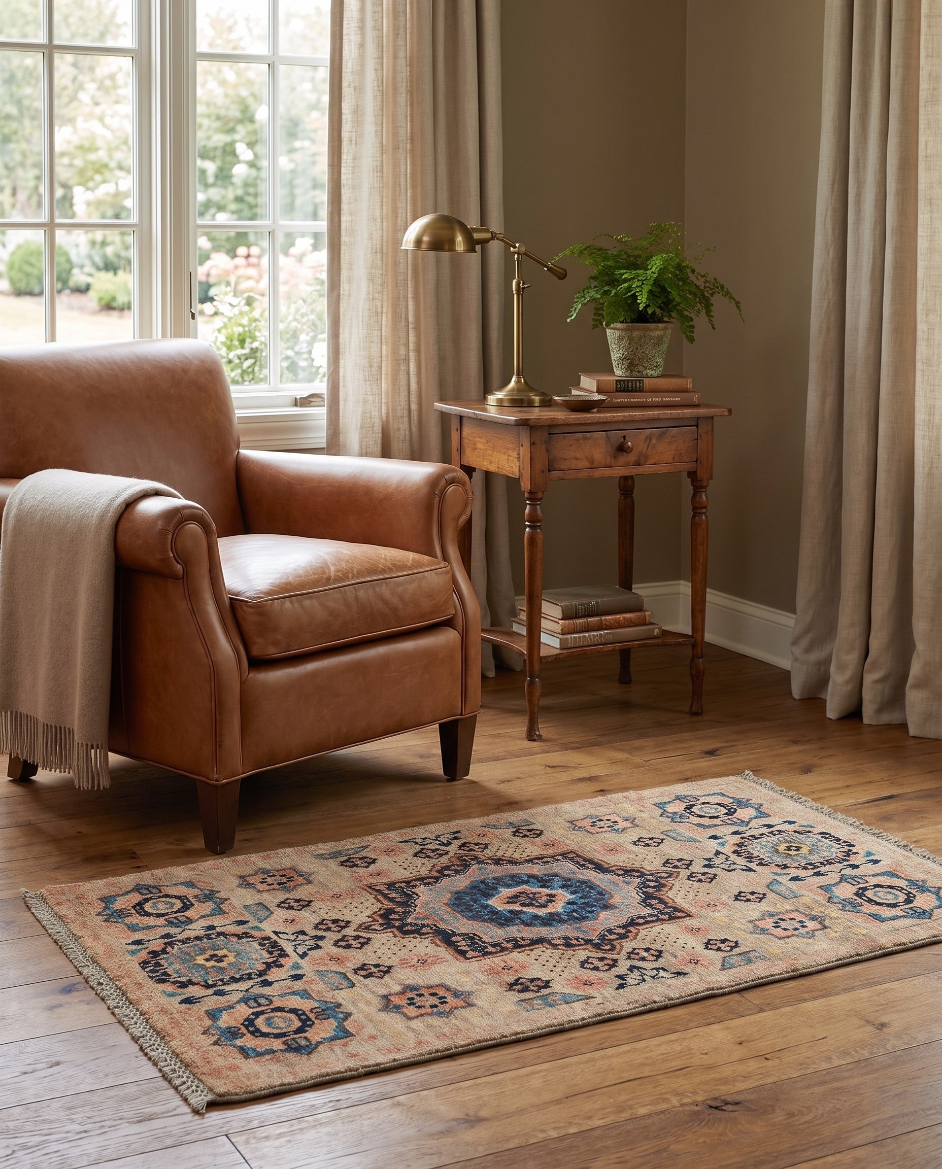1' 11 x 3' 7 Hand Knotted Mamluk Ziegler Rug