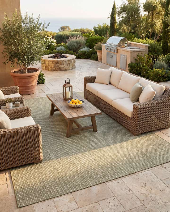 10' x 13' Easy-Clean Checkered Indoor / Outdoor Rug