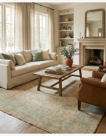 8' 2 x 9' 5 Hand Knotted Oushak Wool Rug