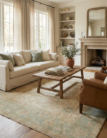 8' 2 x 9' 5 Hand Knotted Oushak Wool Rug