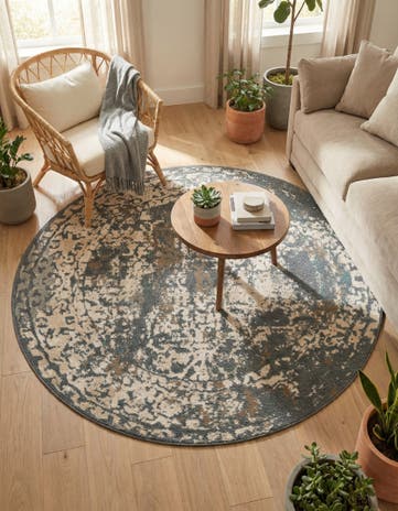 Gray Mojave Round Rug